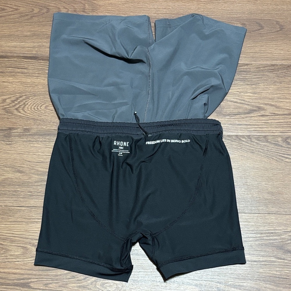 RHONE Dark Gray Lined Training Shorts Mens L Athletic Gym Run Active - Picture 7 of 9